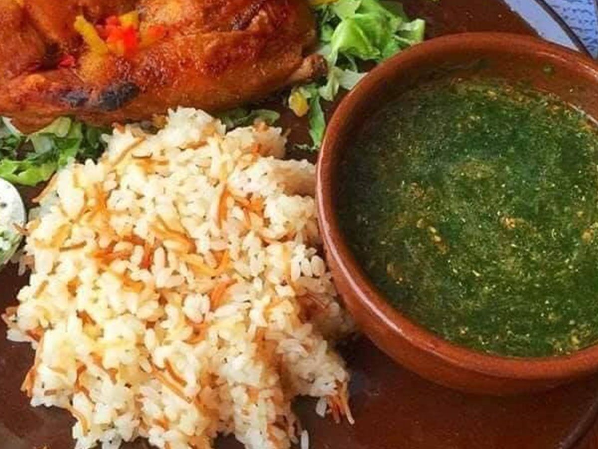 Molokhya With Rice and Grilled Chicken For Kids