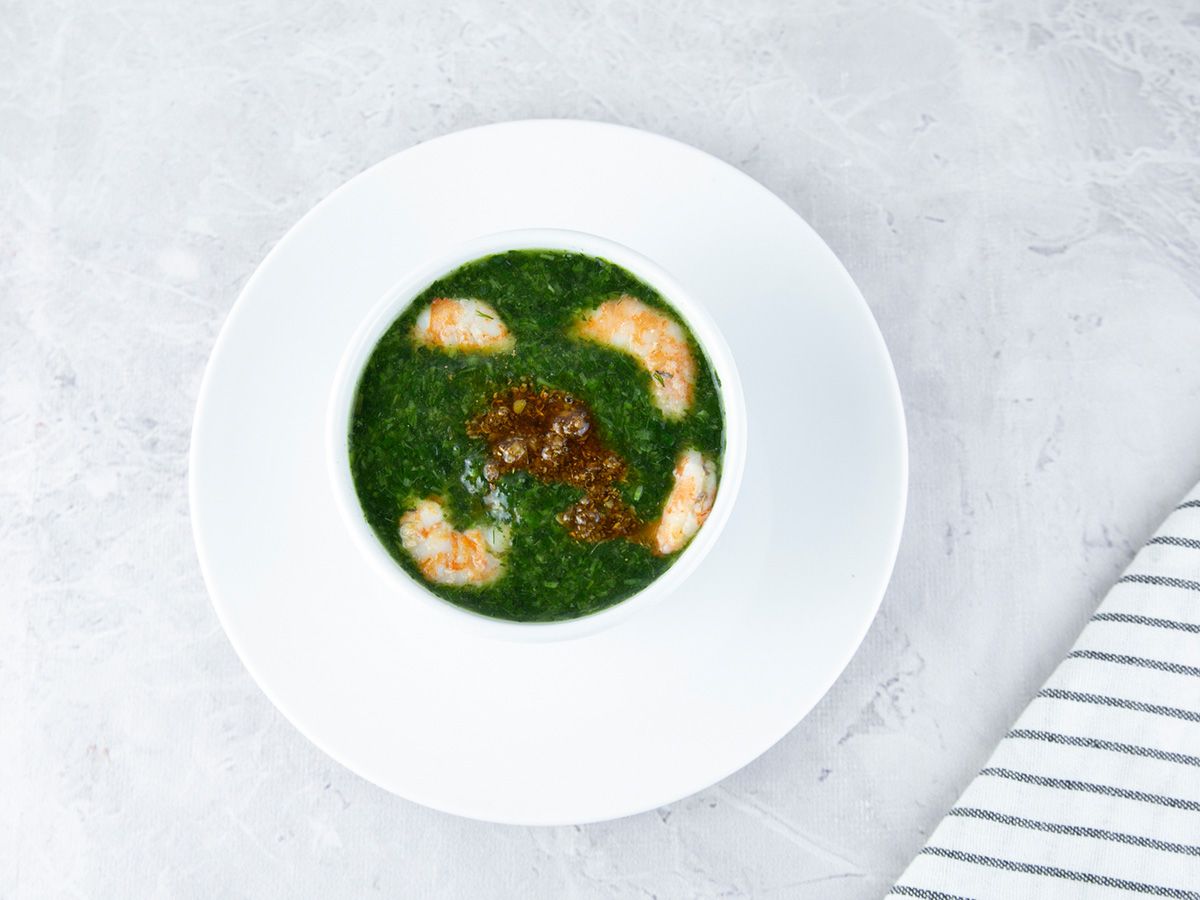 Molokhia with Shrimp