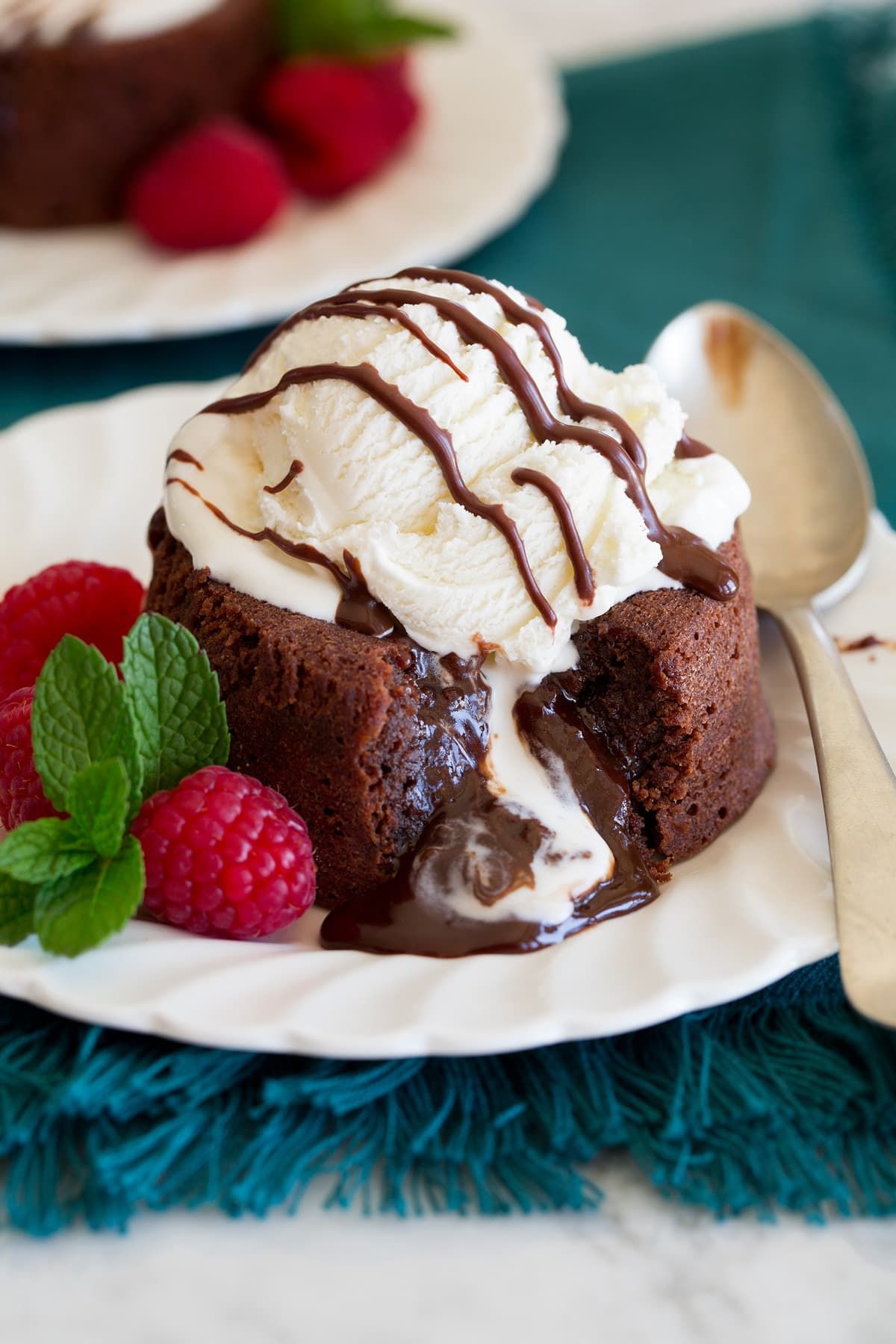 Chocolate Molten Cake With Ice Cream