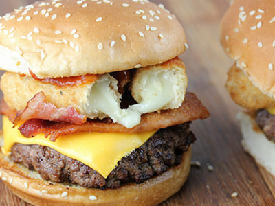 Mozzarella Cheese Sticks Beef Burger Sandwich