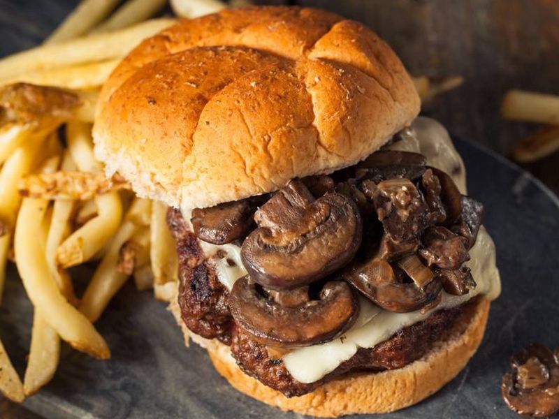 Mushroom Burger Sandwich