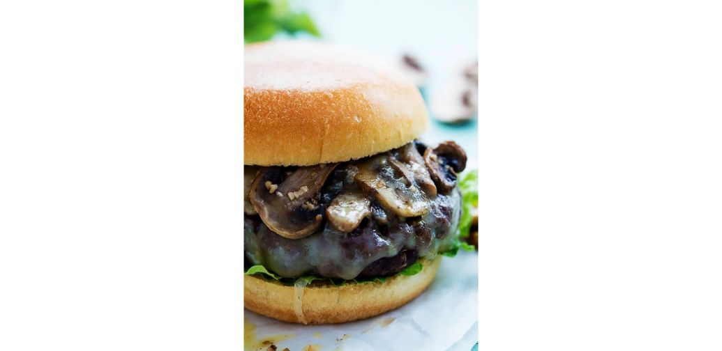 Mushroom And Cheese Burger Sandwich