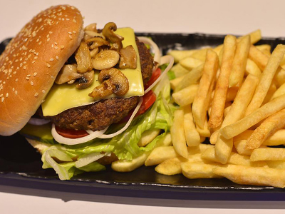 Mushroom Beef Burger Sandwich
