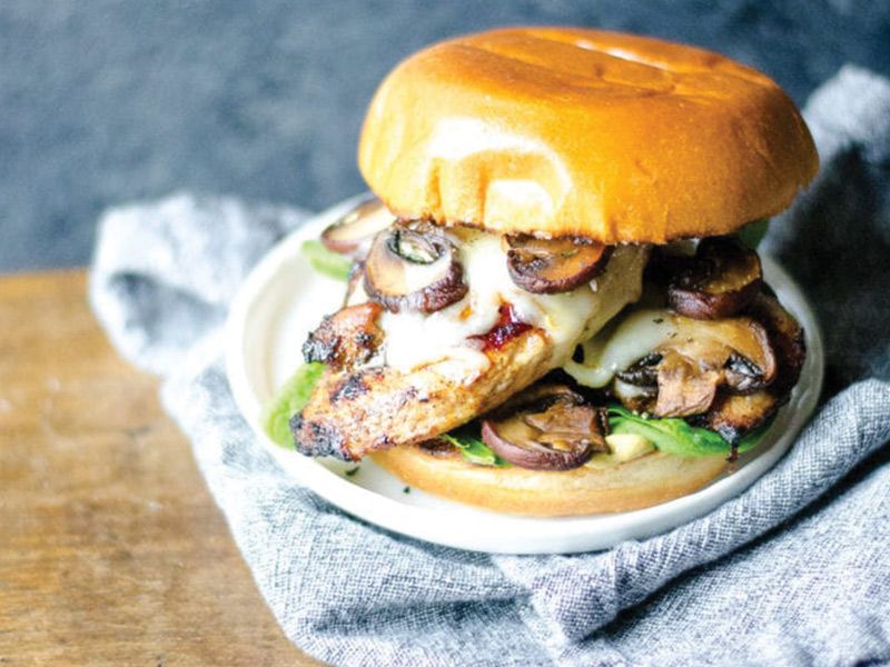 Mushroom Chicken Burger