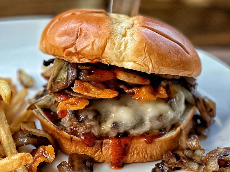 Beef Burger With Mushroom Sandwich