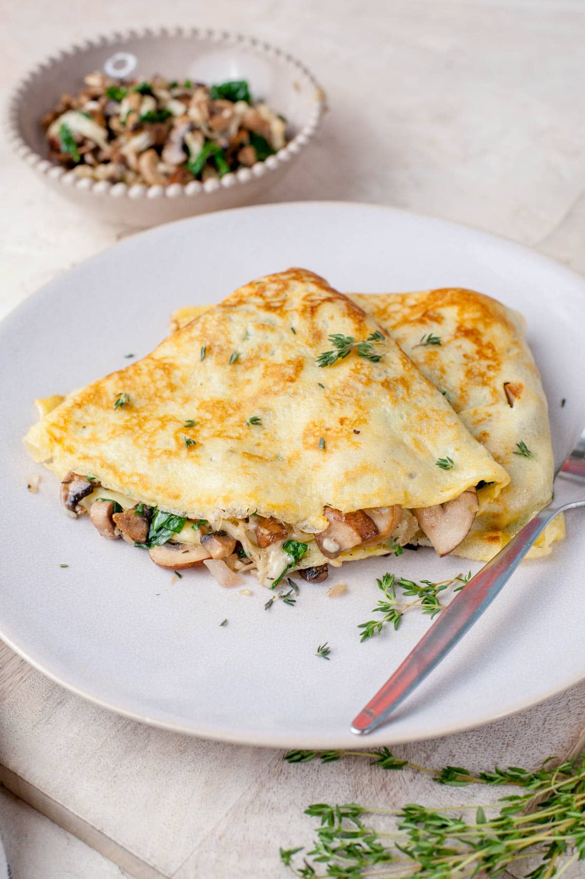 Spanish Chicken With Mushroom Crepe