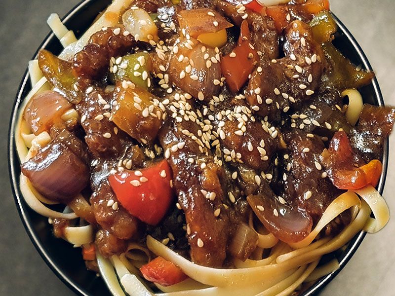 chicken sweet and sour noodles