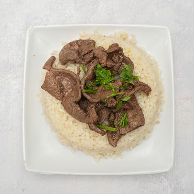White rice with liver