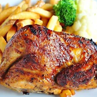 Half grilled chicken meal