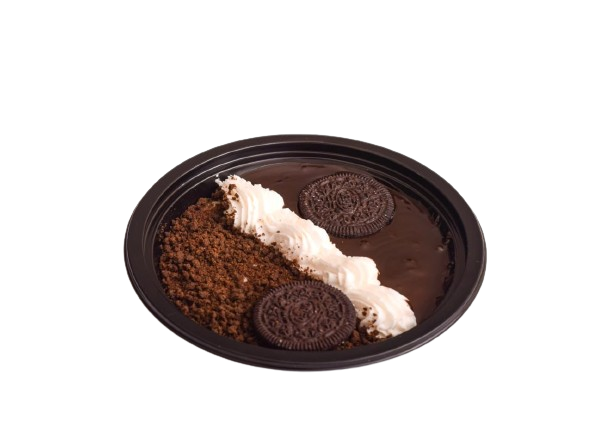 Oreo rice pudding with ice cream