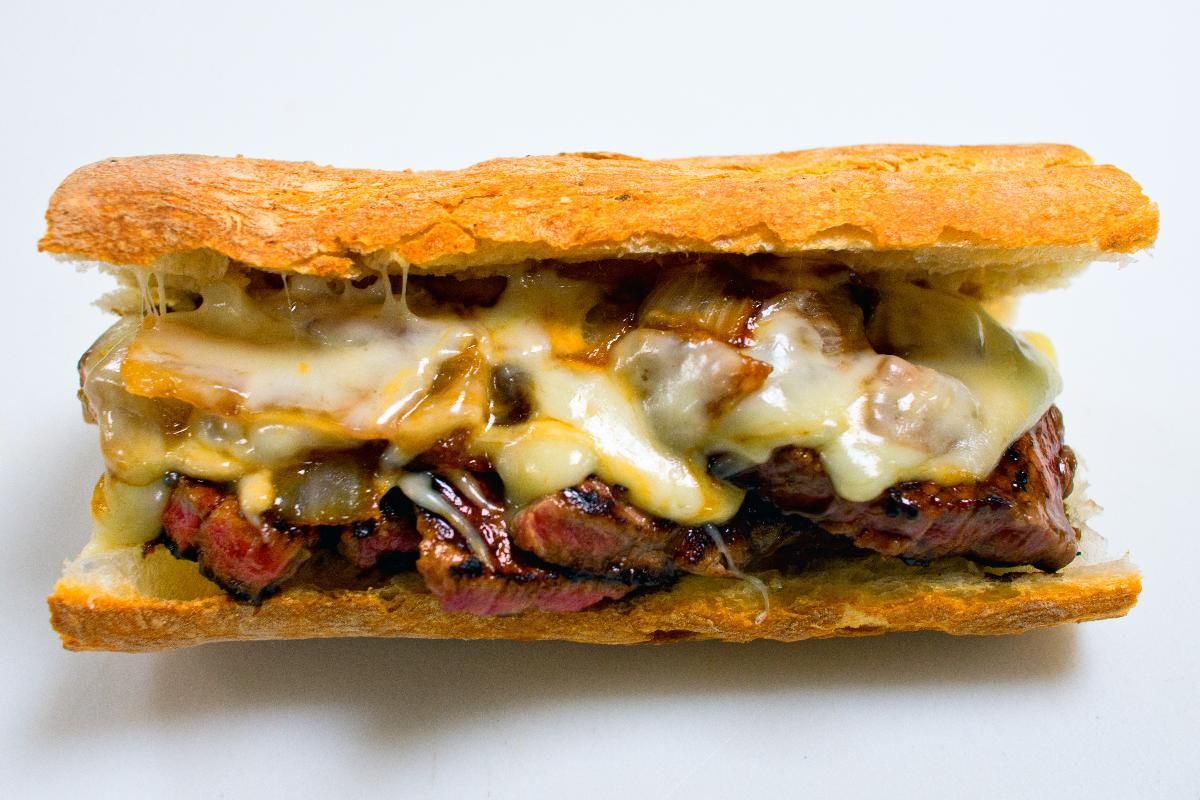 Beef Steak With Cheese Sandwich