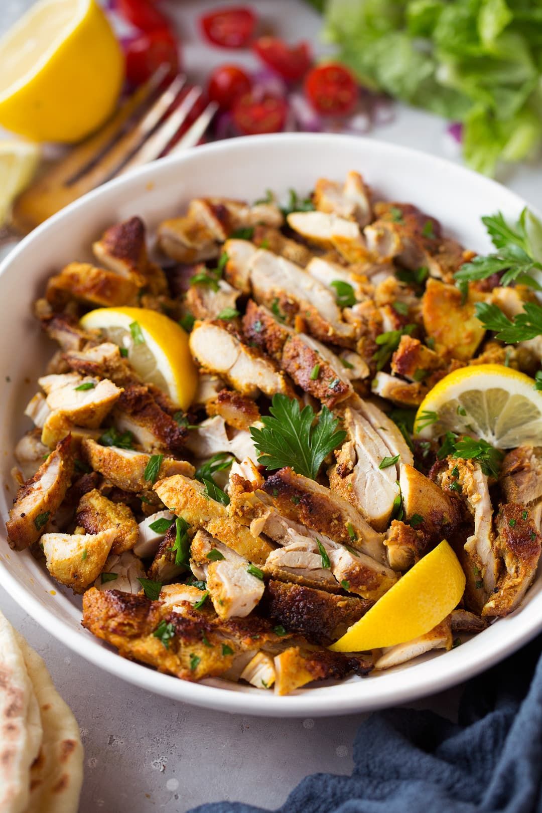Chicken Shawerma With Cheese Pan