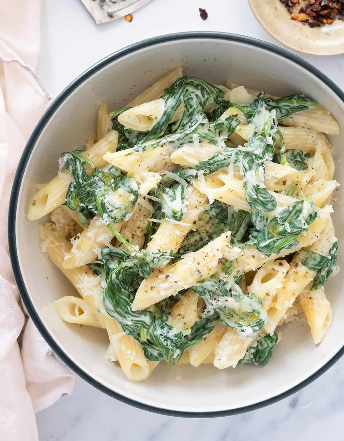 Spinach Pasta With Salmon