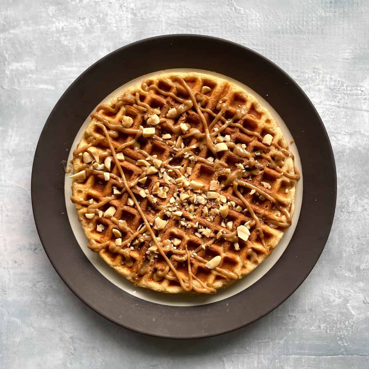 Half Nutella Half Peanut Butter Fasting Waffle