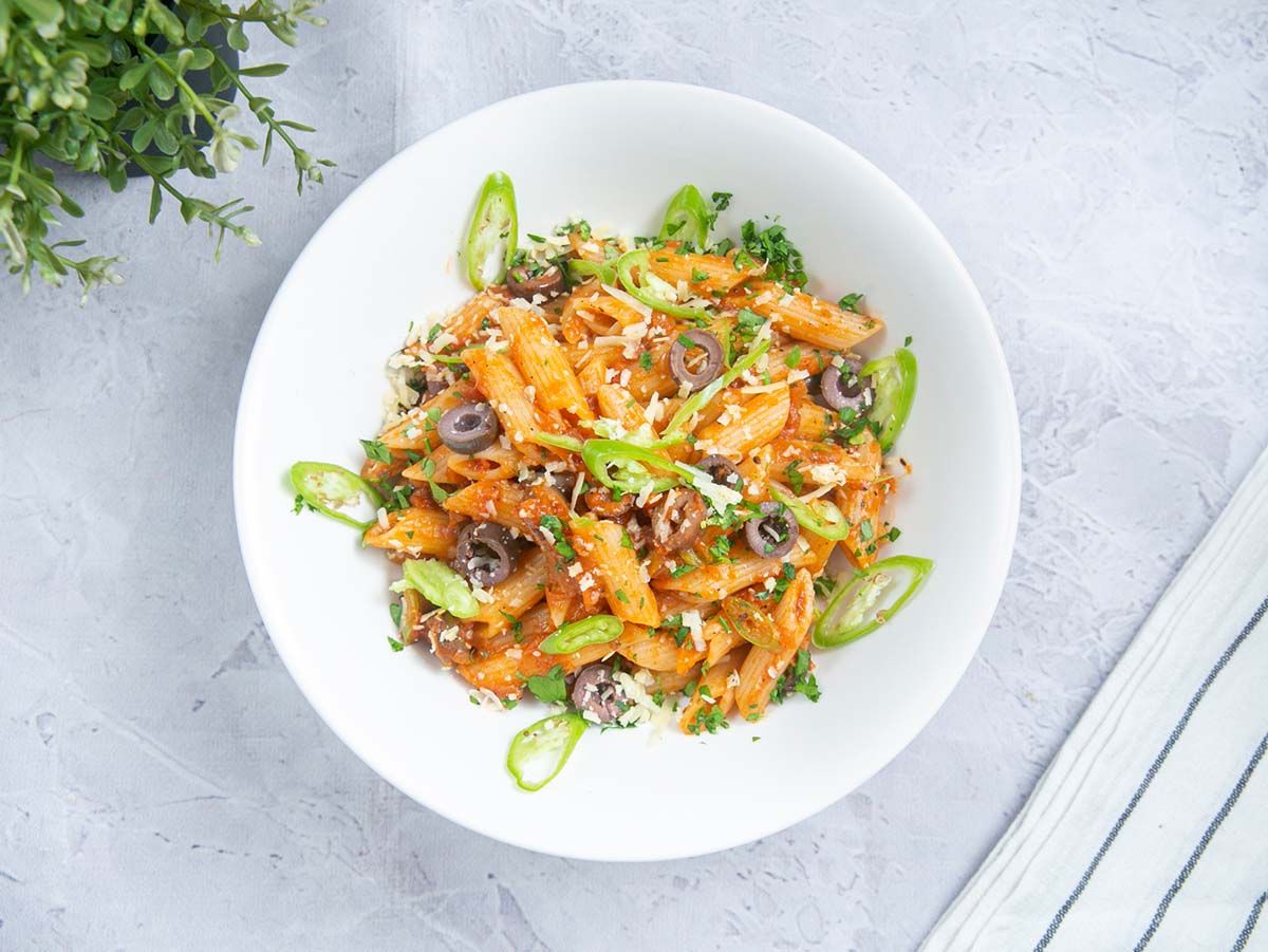 Penna Arabiata with meat balls Pasta
