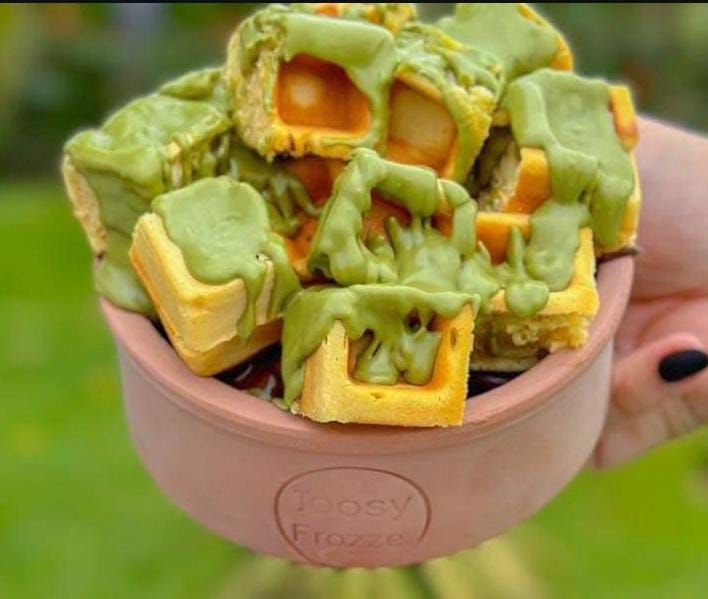 Pistachio Waffle Casserole