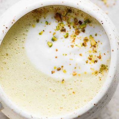 hot pistachio latte