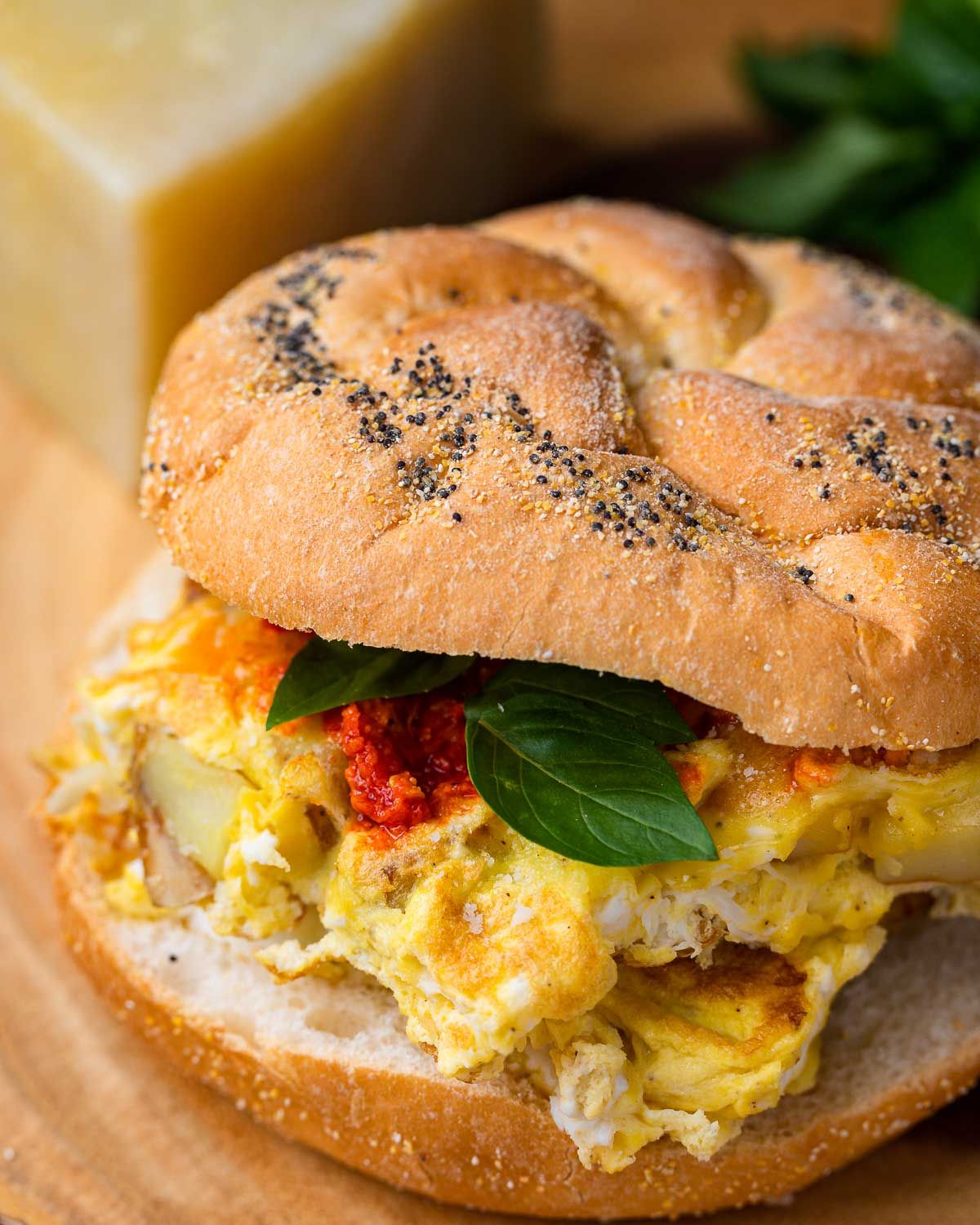 Mashed Potatoes With Ghee And Boiled Eggs Sandwich