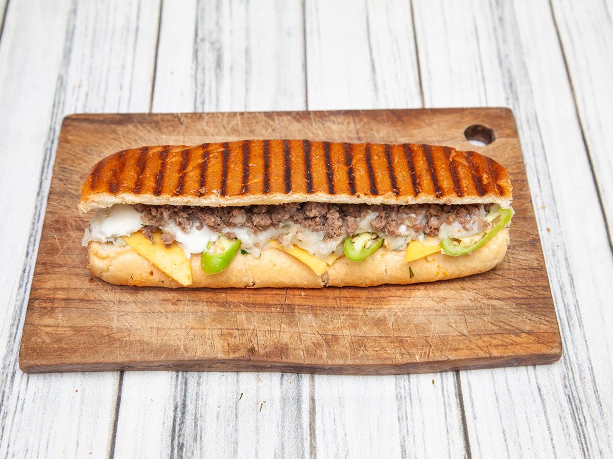 puree Minced meat and cheese bun or french Sandwich