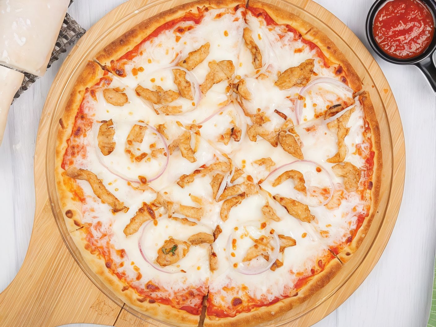Crispy chicken pizza