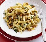 Chicken Pasta With Roquefort Cheese And White Sauce