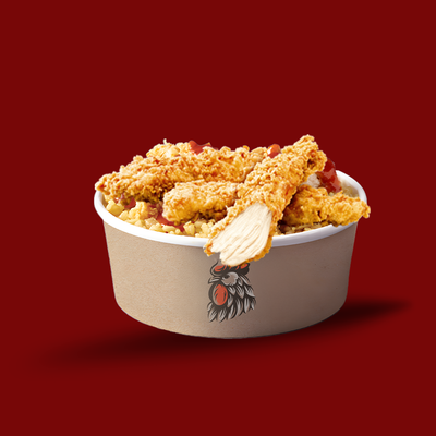 strips with rice meal