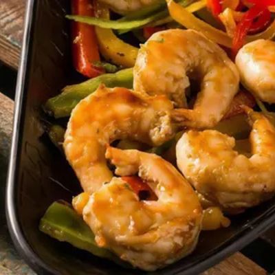 Grilled shrimp with peppers (quarter kilo)