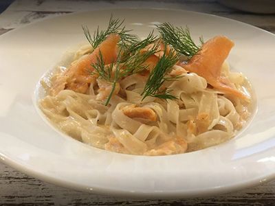 Smoked Salmon Creamy Fettuccine Pasta