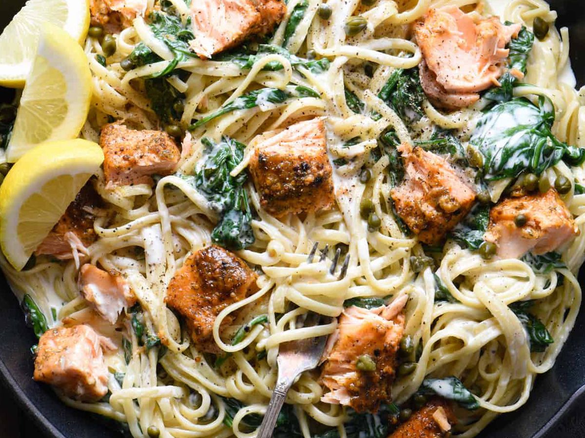 Salmon Steak Pasta