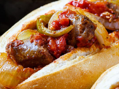 Grilled Mexican Oriental Sausage Sandwich