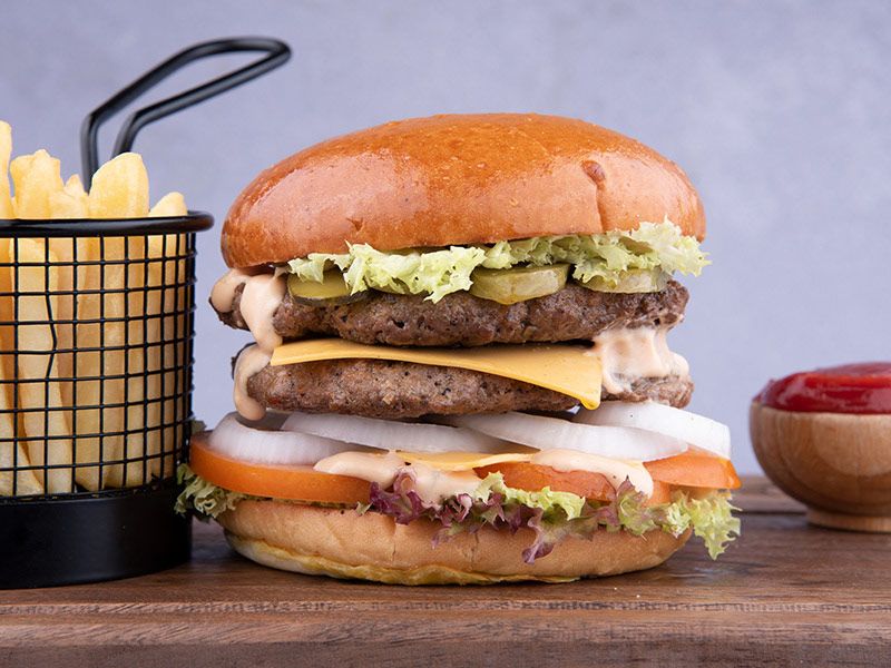 School Beef Burger Sandwich