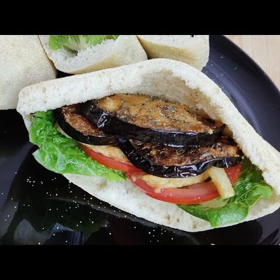 Potatoes on Eggplant Sandwich