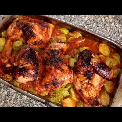 Zucchini with Quarter Roasted Chicken Meal
