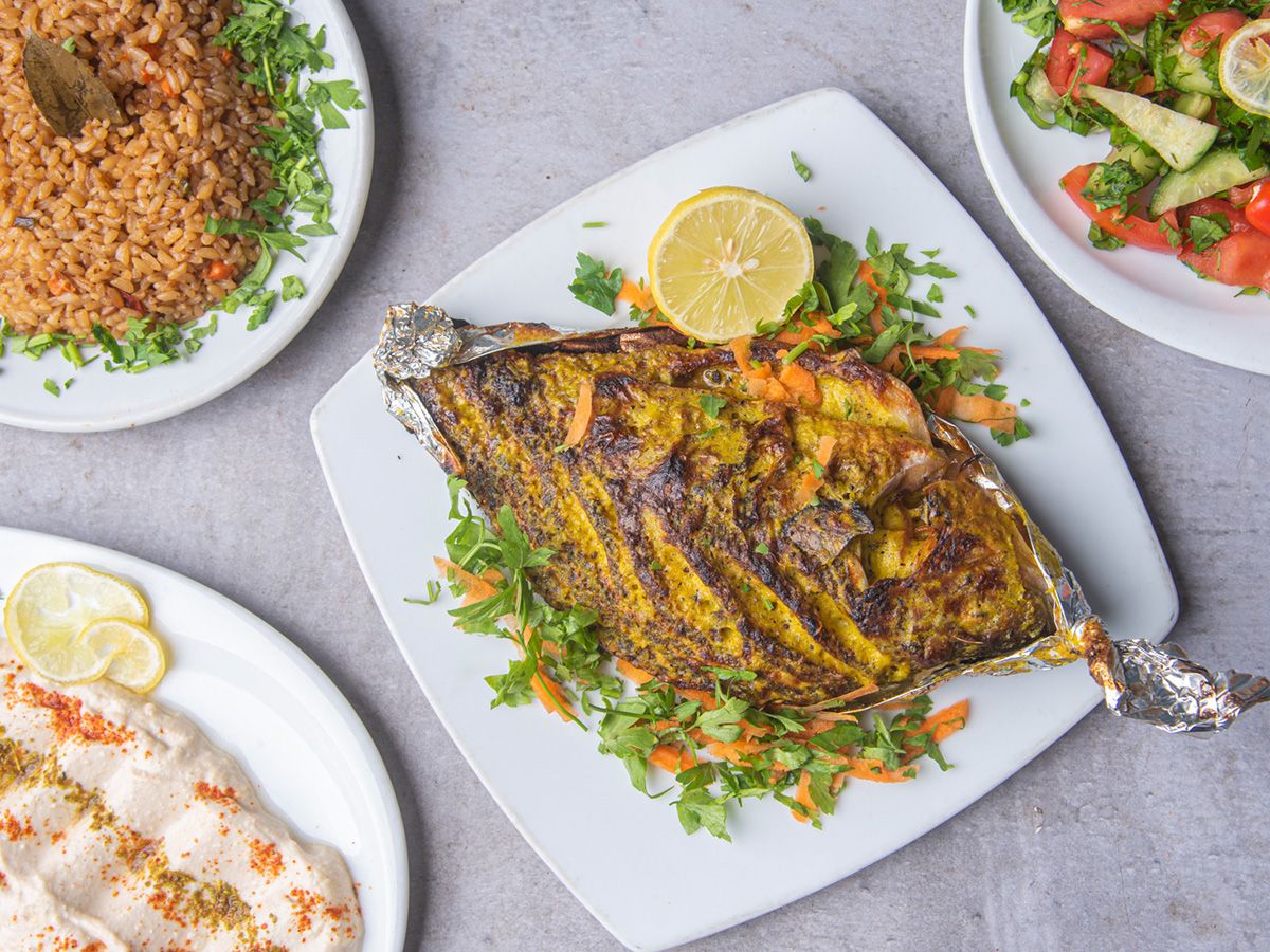 Fried Tilapia Meal With Shrimp And Seafood Soup