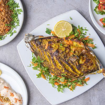 Fried Tilapia Meal With Shrimp And Seafood Soup