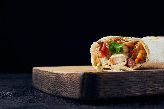 Chicken Shawerma With Cheese Sandwich