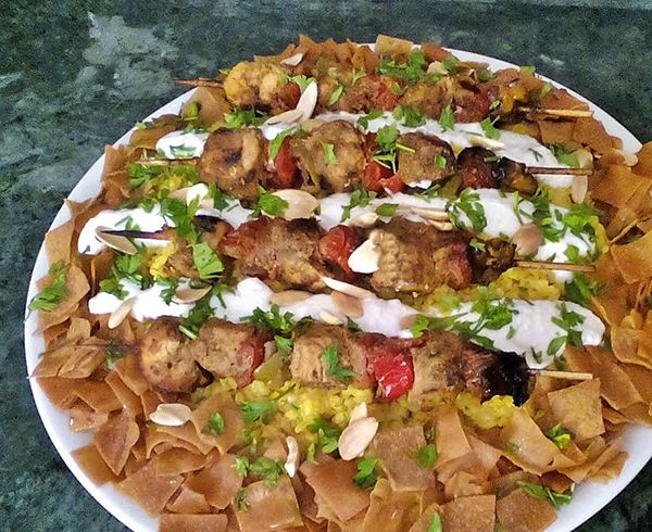 Shish Tawook Fatteh Casserole