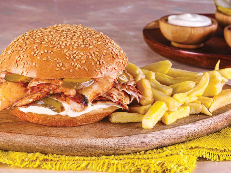 Chicken Shawerma Bun Sandwich