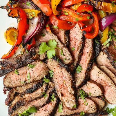 Simple Grilled Steak Fajita Platter.