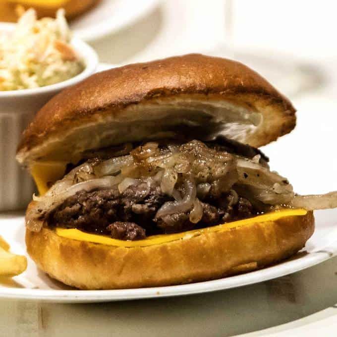 Beef Burger With Minced Onion And Mint Sandwich