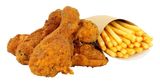 French fries with chicken and roquefort cheese