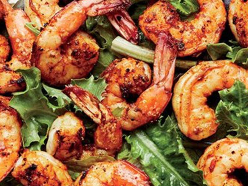 Spice Rubbed Shrimp Indian Dish