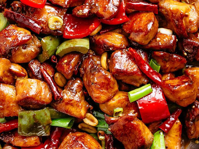 Spicy Chicken Kung Pao With Peanuts Platter