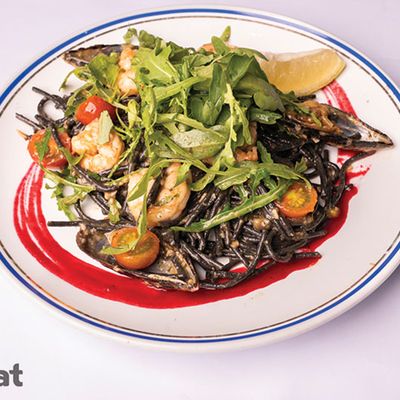 Seafood pasta with squid ink