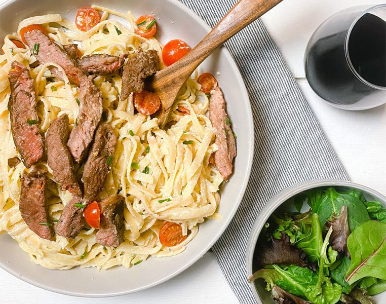 Steak Fettuccine Pasta