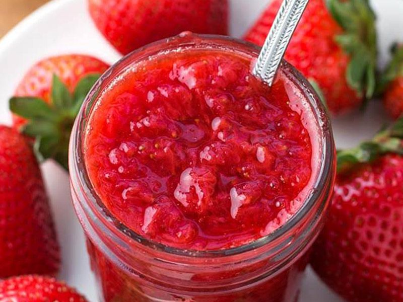 Strawberry Jam Stuffed Doughnut