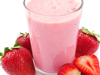 Strawberry With Milk Juice