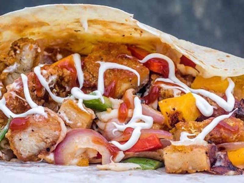 Chicken Strips With Hot Dog Crepe