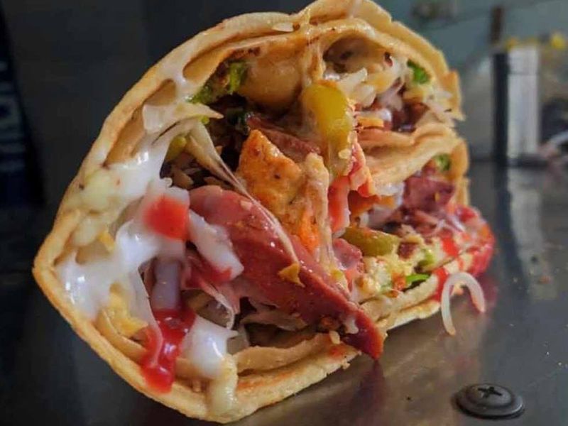 Super Chicken With Hot Dog Crepe