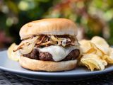 Burger With Swiss Mushroom Sandwich